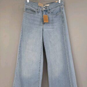 NEW Levis Jeans Women 27x30 Baggy 318 Shaping Wide Leg Light Wash